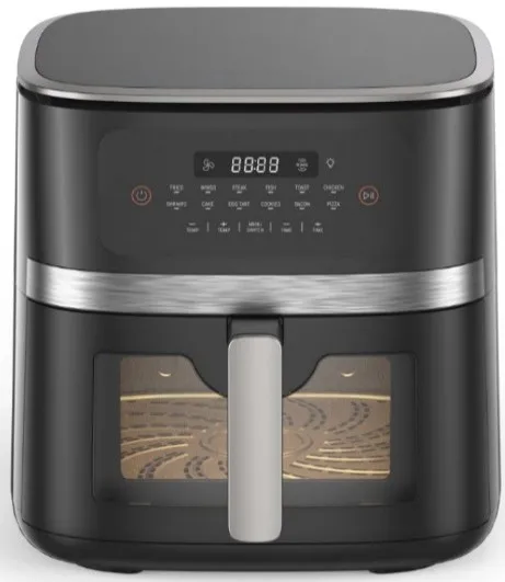Digital square Air fryer, 7.5 litersr With glass door